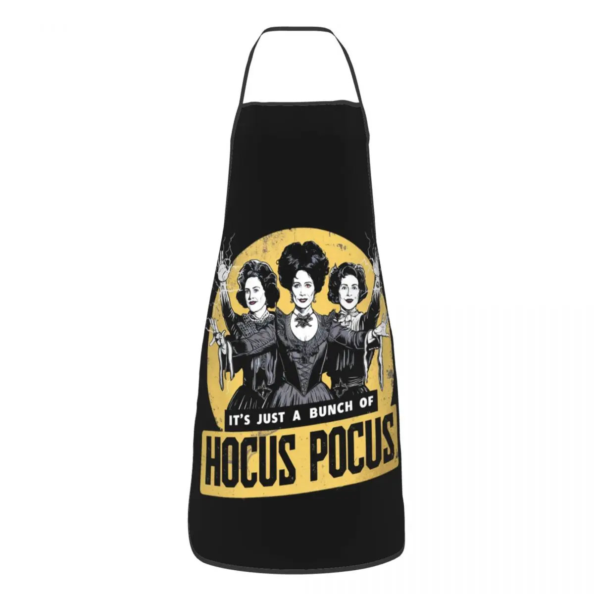 Custom Halloween It's Just A Bunch Of Hocus Pocus Bib Aprons Unisex Kitchen Chef Tablier Cuisine for Cooking Baking Gardening