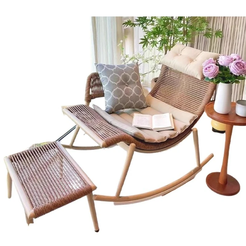 

Chaise Lounge Adult Balcony Home Leisure, Rattan Chair, Outdoor Rocking Chair