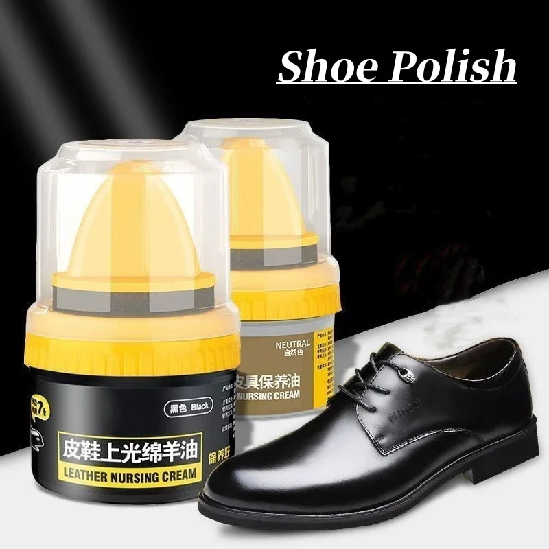 50ml Leather Shoe Brush Polish Brush Shoe Maintenance Brightening Cleaning Duster Sponge Wipe Colorless/Black/Brown