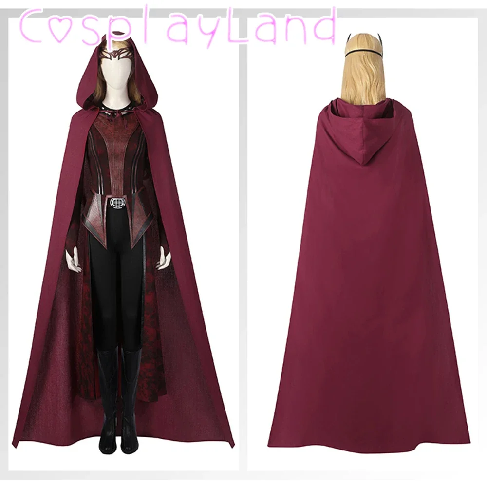 

Halloween Costumes Doctor In The Multiverse of Madness Scarlet Cosplay Outfit Wanda Maximoff Costume Women Suit With Headwear