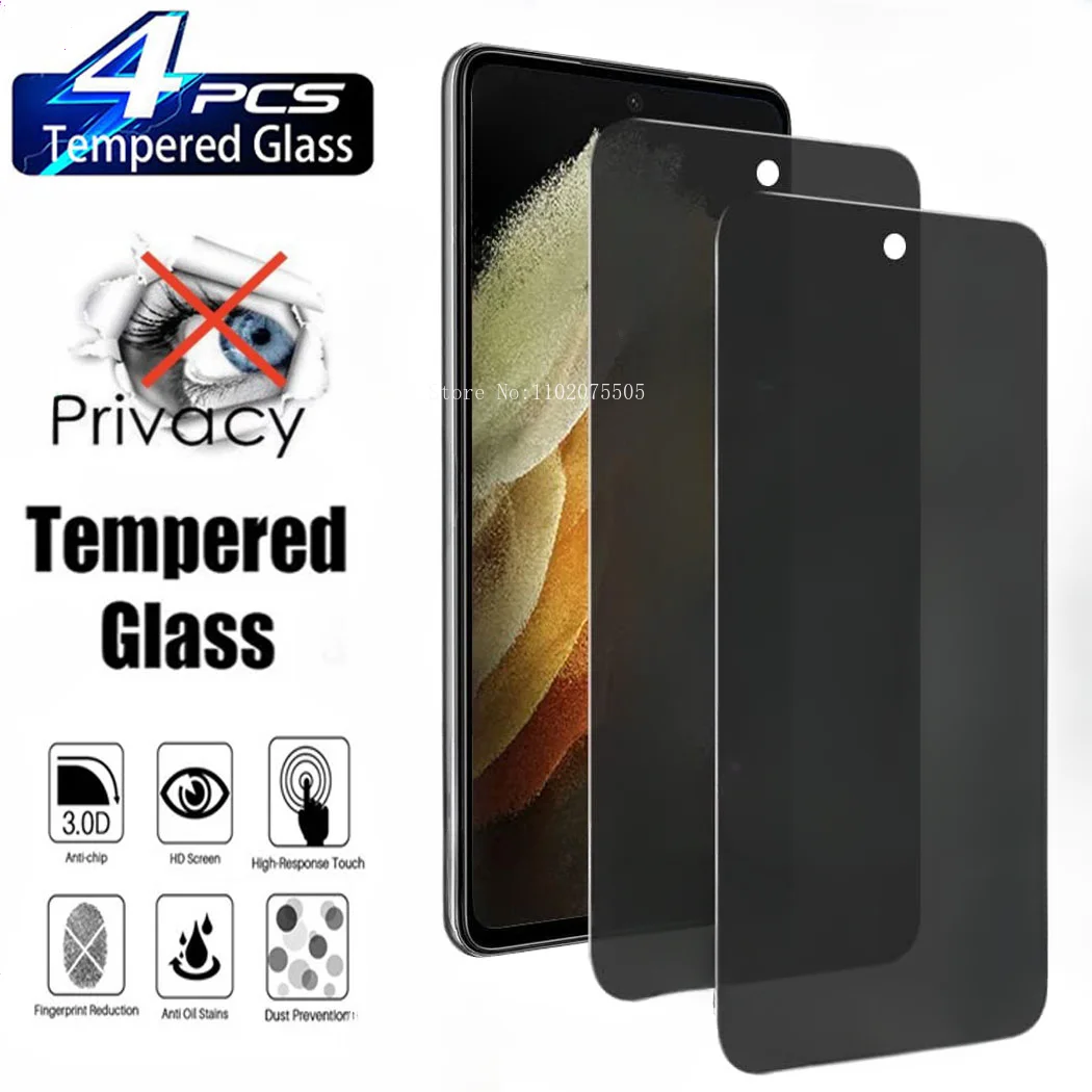 4Pcs Anti Spy Tempered Glass For Samsung Galaxy A55 A35 A15 A54 A34 A25 A25 A24 5G Privacy Screen Protector For Samsung A53 A73