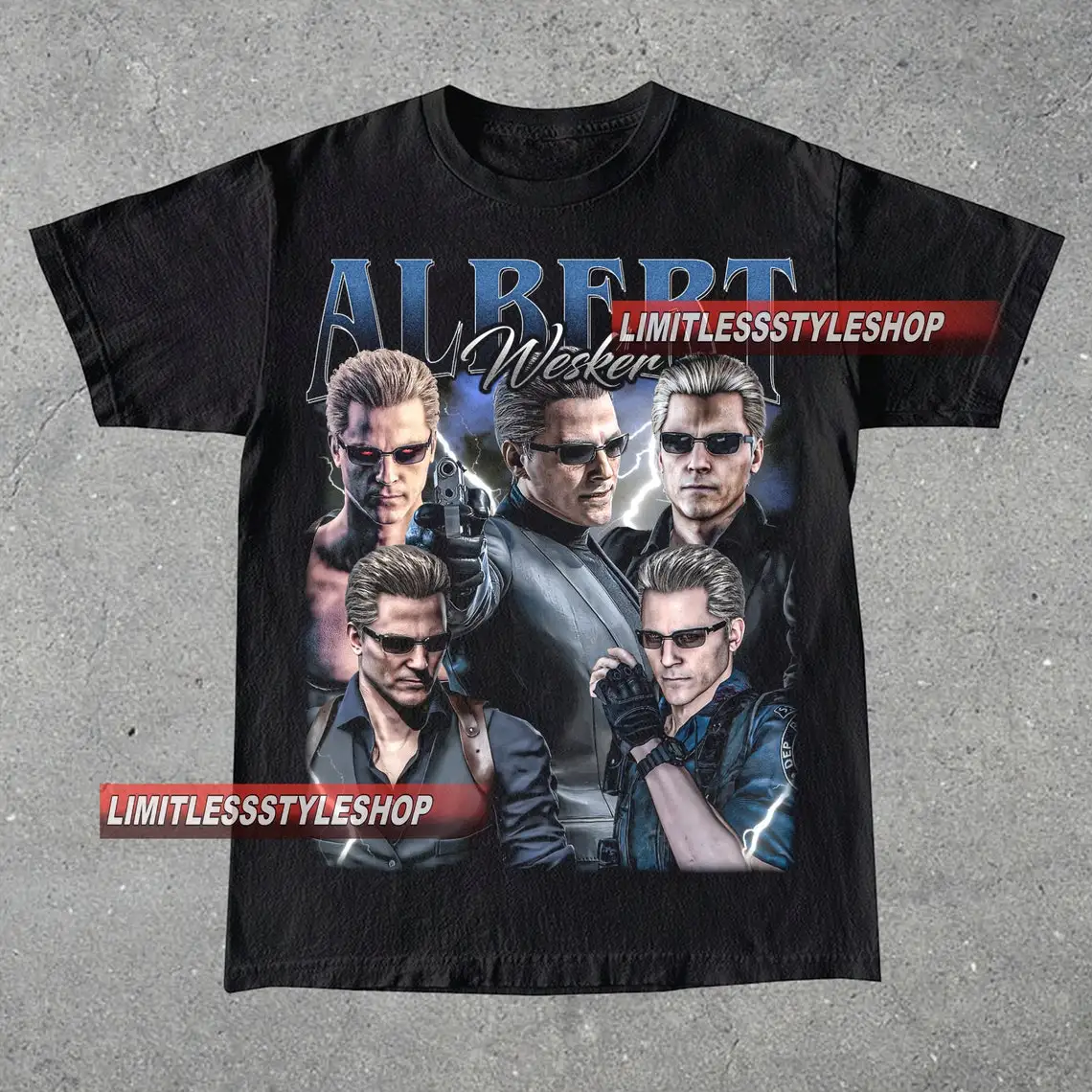 Vintage Albert Wesker T-Shirt Unisex Man and Women Graphic Tee Gift For Albert Wesker Fans