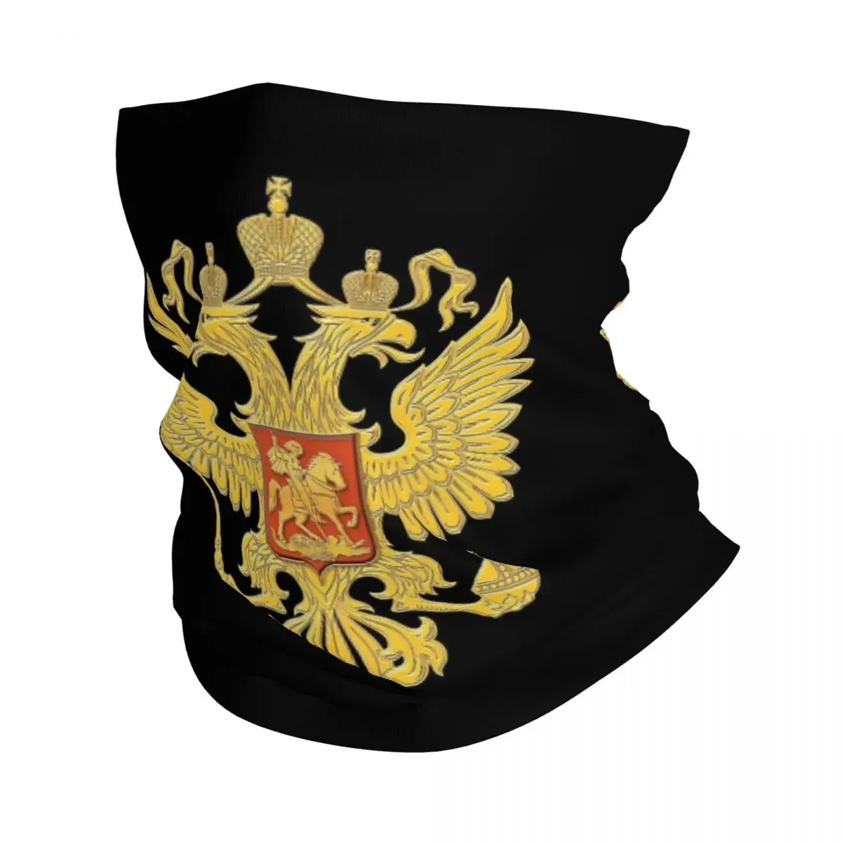 Russian Emblem Arms Russia Gold 999 Bandana Neck Cover Balaclavas Wrap Scarf Warm Headband Hiking for Men Women Adult Washable