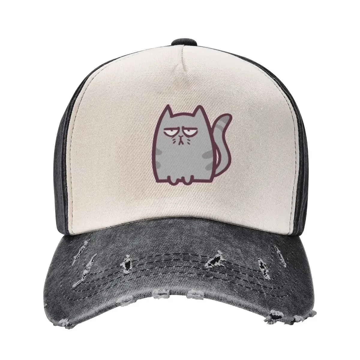 

Annoyed Cartoon Cat Baseball Cap Designer Hat fishing hat fashionable Woman Men's