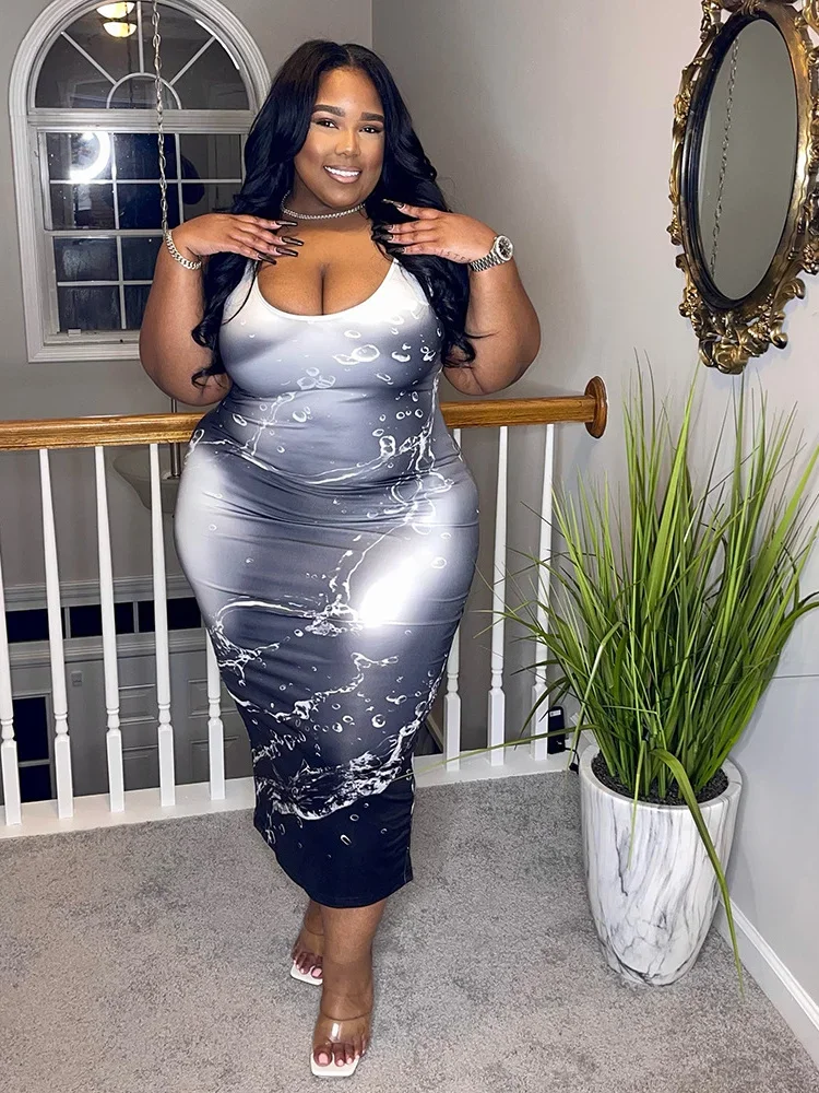 فستان Wmstar مقاس كبير برقبة دائرية بدون أكمام ملابس نسائية فساتين ماكسي غير رسمية جديدة في الصيف بالجملة دروبشيبينغ