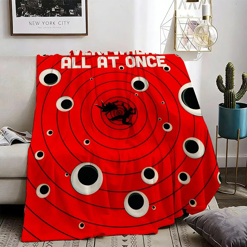 Crazy Movie E-Everything Everywhere All at Once Throw Lightweight 240g Flannel Blanket Soft Skin-friendly for Summer Cooling