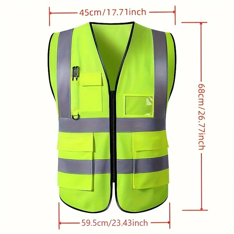 New Motorcycle Riding Night Traffic Environment Sanitation Garden Work Multi Pocket Reflective Protective Clothing Jacket