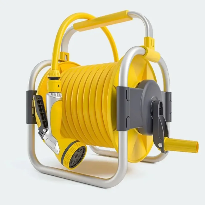 Garden Hose Reel, Portable, Plastic and Metal, Courtyard Use, Can be Carried by Hand or Hung on the Wall for Use