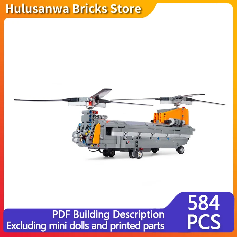 

CH-47 Military Helicopter Model MOC Building Bricks War Equipment Modular Technology Gifts Holiday Assemble Children Toys Suit