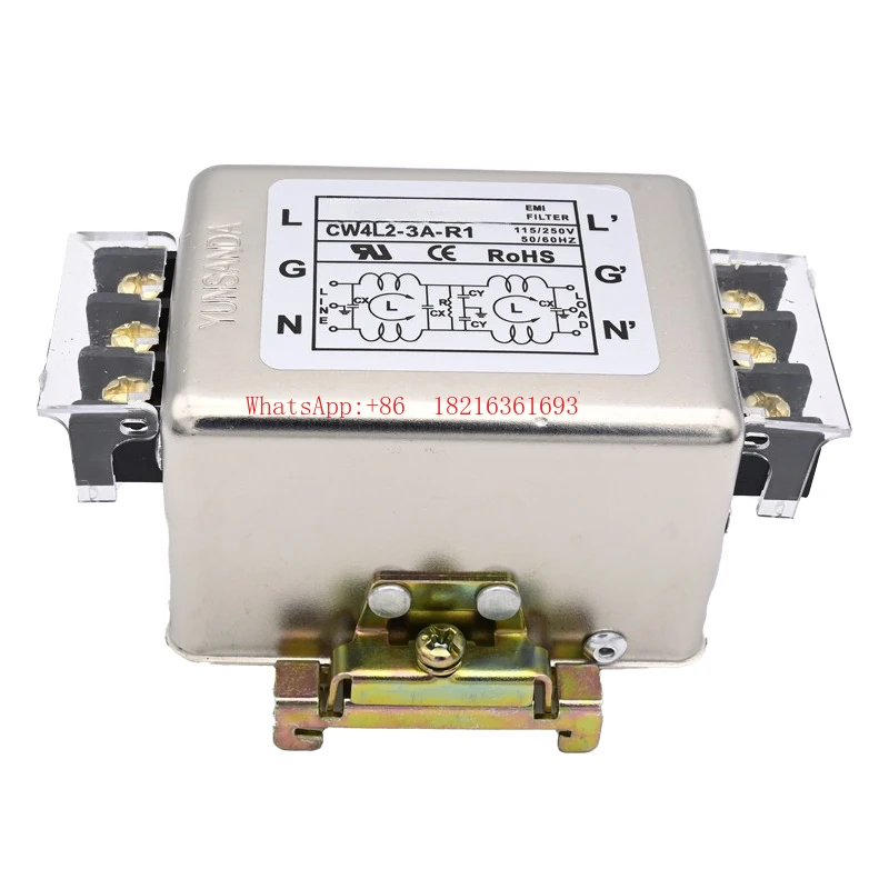 Power Supply Filter 220V Anti-interference Single-phase CW4L2 Three-phase Filter 380V Guide Rail CW12B