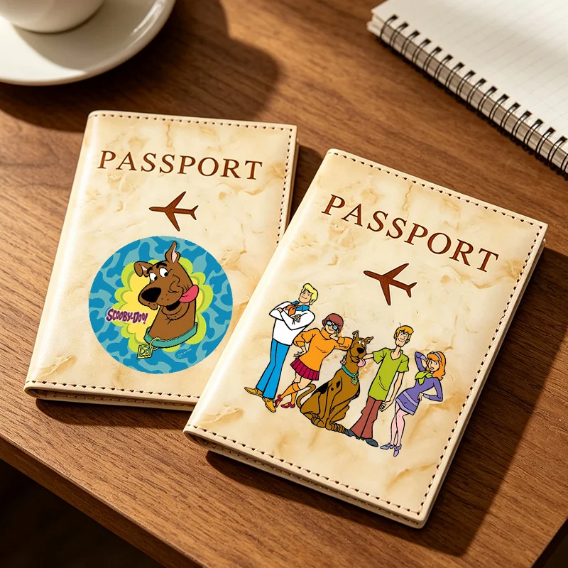 Scooby Doo Passport Covers Ultra-thin Document Holder Anime Dog Printed Travel Waterproof Passports Card Holder Protective Cover