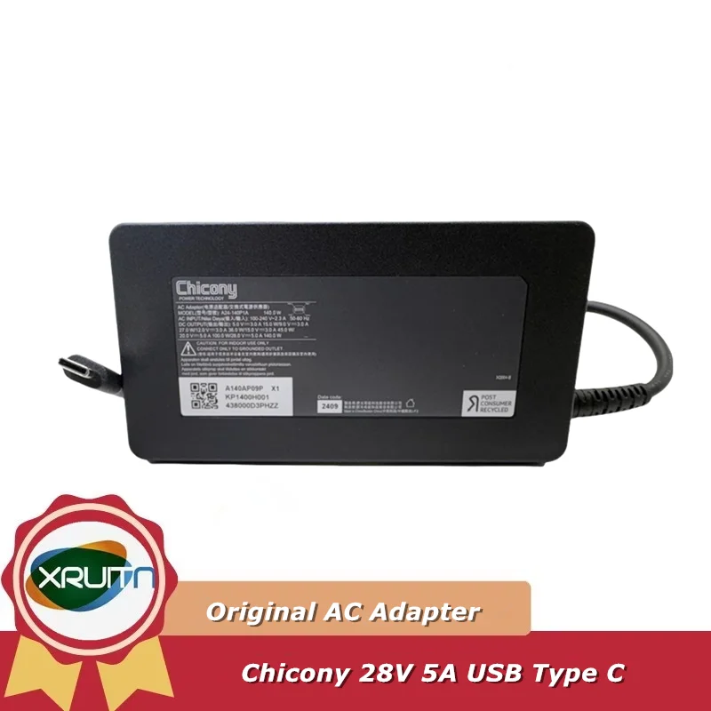 Original For ACER Laptop Power Supply A24-140P1A A140AP09P Chicony 28V 5A USB-C Type C 140W AC Adapter Charger