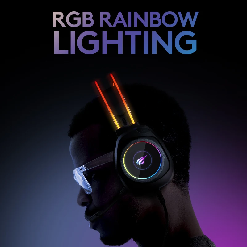 HAVIT H2016d RGB Tai Nghe Chơi Game Có Mic Có Dây 3.5Mm Tai Nghe Game Thủ Overear Âm Thanh Vòm Cho Máy Tính PS4 PS5 Xbox công Tắc Laptop