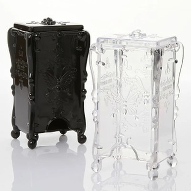

Acrylic Makeup Cosmetic Storage Box Case Holder Cotton Pads Container Decorative Cotton Butterfly Rose Transparent Boxes