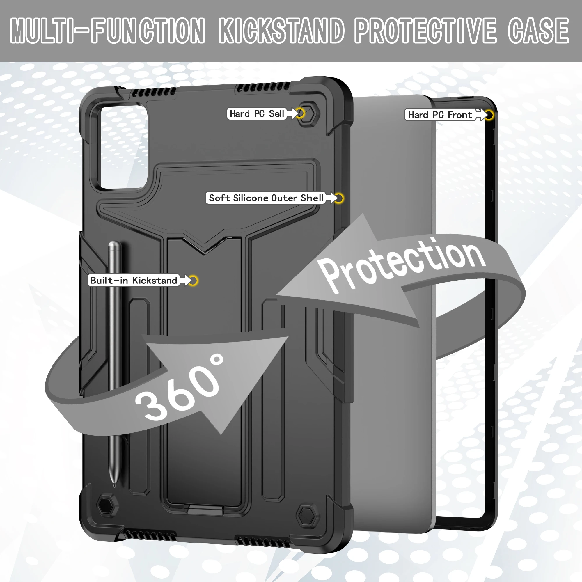 Rugged Stand Case For Lenovo Xiaoxin Pad 11 2025 Idea Tab K11 Gen2 M11 K11 2024 TB335FC TB336FU TB336ZU TB331FC TB330KU XU Cover