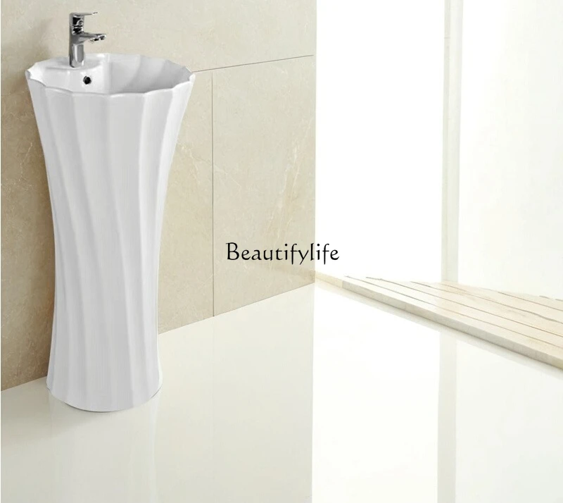 

Integrated floor-to-ceiling column basin sink household simple washbasin