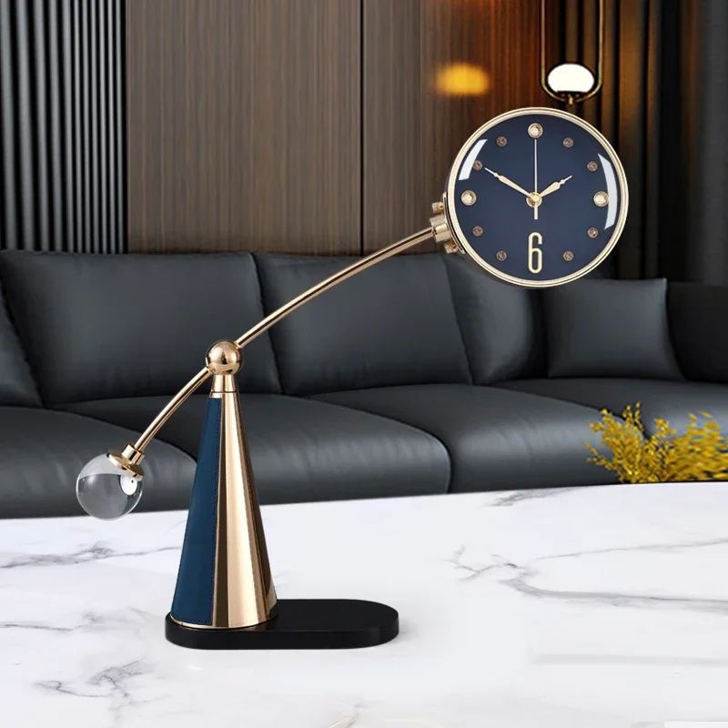 

Fashion Watch Ornament Modern Creative Light Luxury Alloy Leather Seat Living Room Home Simple Desktop