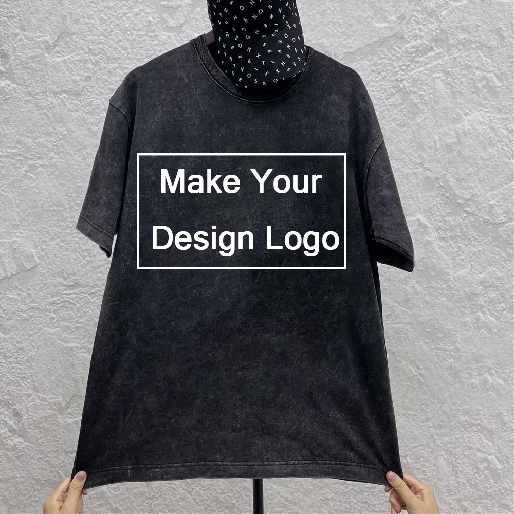 

Custom Men's T Shirt Make Your Design Logo Text Men Women Print Original Design Tshirt Cotton Washed Custom DIY Men Tops Tshirt
