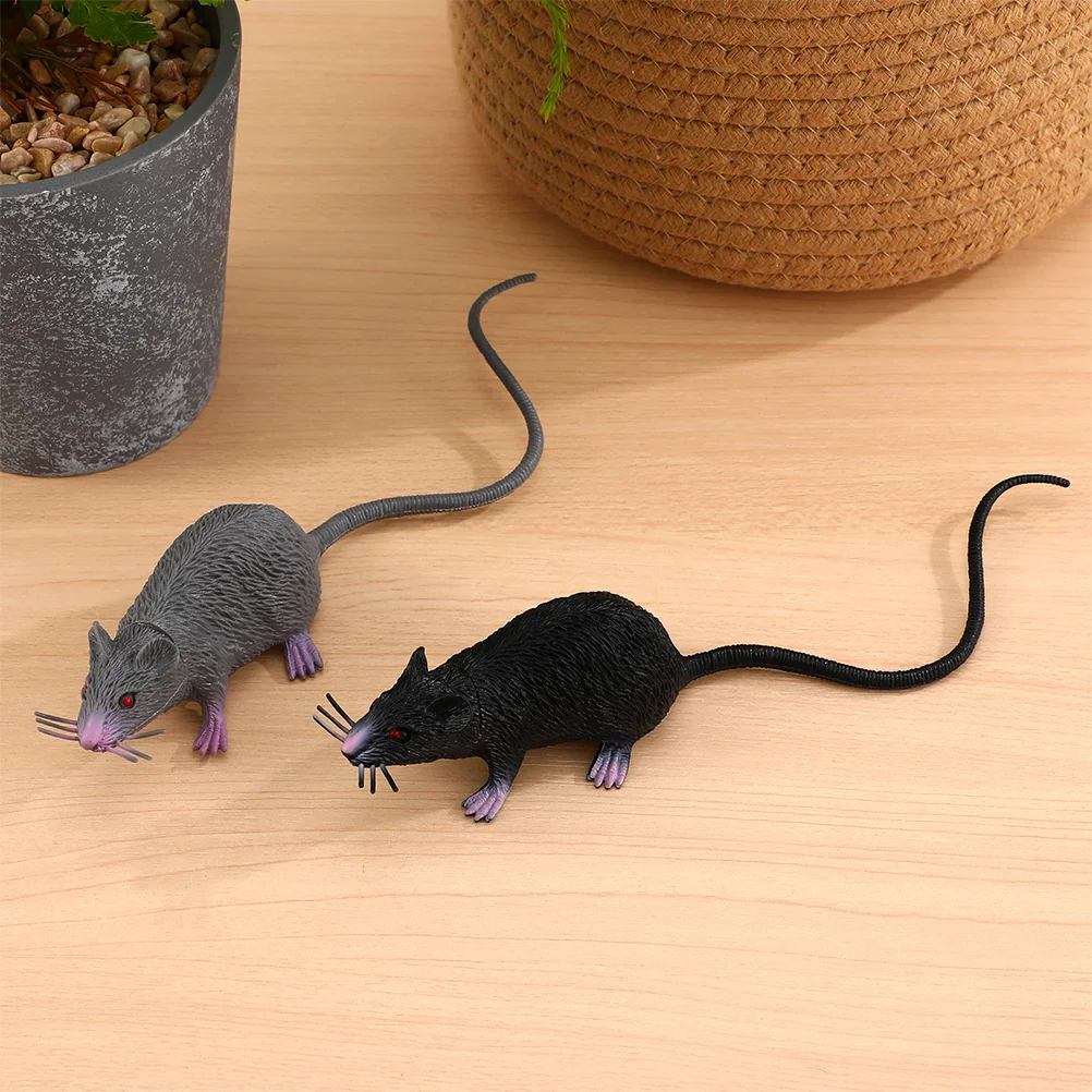 3 Pcs Rat Stuffed Animal Simulation Mouse Mice Toys Props Fake Rats Models Pranks