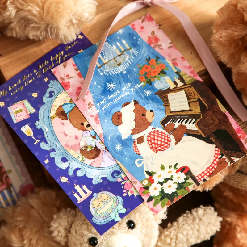 30 ورقة نمط اللوحة الزيتية بطاقات شكر قابلة للطي رسالة نعمة هدية بطاقات بريدية فنية للهدايا مناسبات مختلفة #5