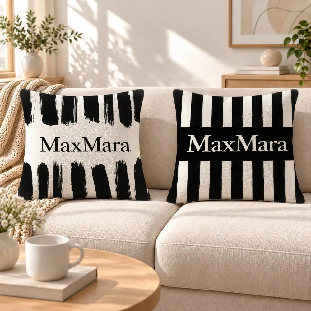 Brand Max Mara Cushion Cover Soft Short‑Plush Pillowcase, Sofa Bedroom Home Decor, Holiday Gift