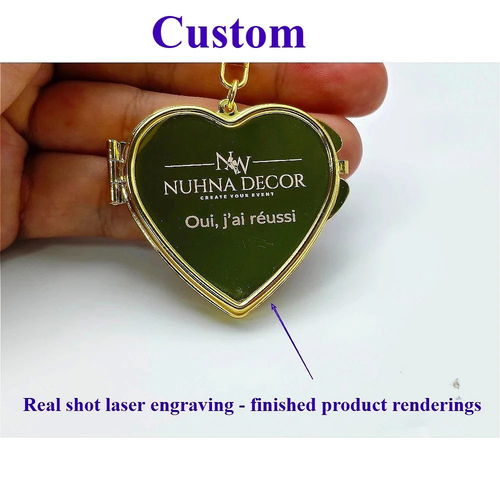 

Personalized Stainless Steel Keychain Custom Name Photo Logo Heart Keyring for Women Mirror Polished Love Pendant for Key Gift