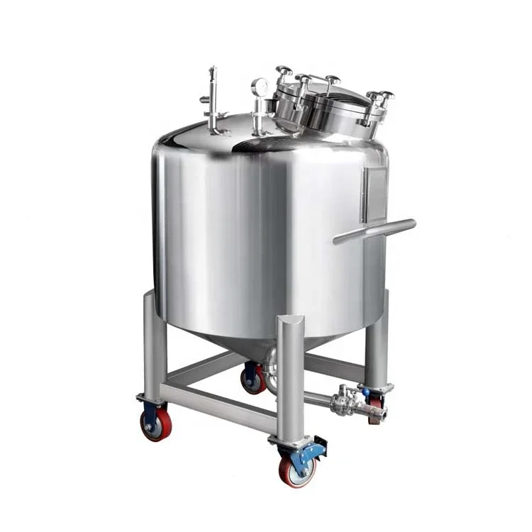 Customized 500L 1000L Stainless Steel S304 316L Mixing Storage Tank For Perfume Or Alcohol Cosmetic Movable Fix