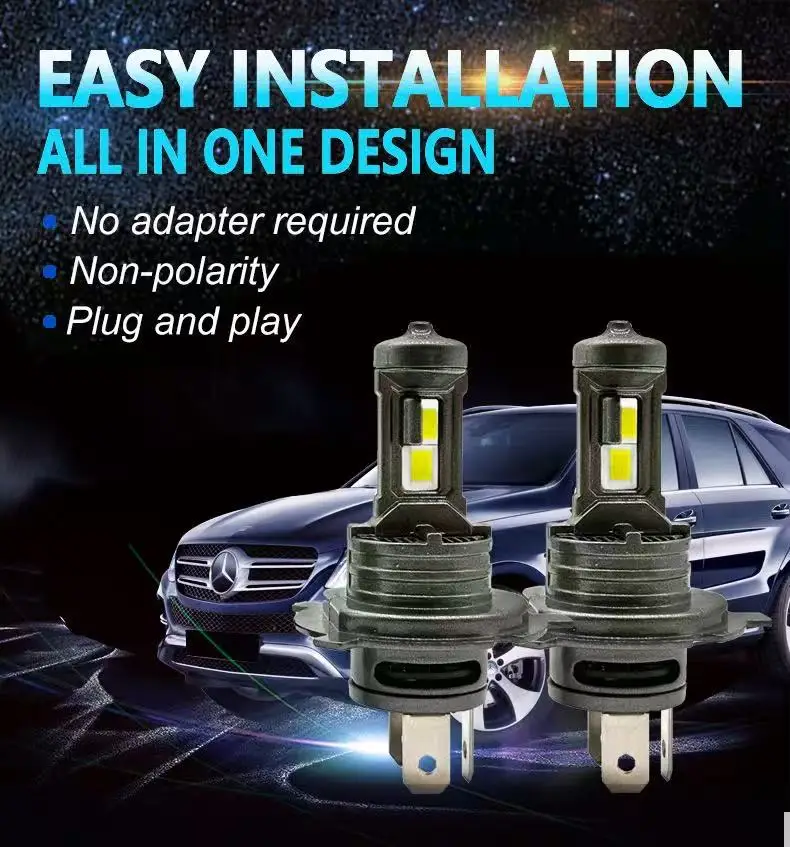 H19 LED المصابيح الأمامية H4 H7 H18 H11 9005 9006 HB3 HB4 سيارة الضباب مصباح 12 فولت 6000 كيلو مصباح سيارة 2 قطعة