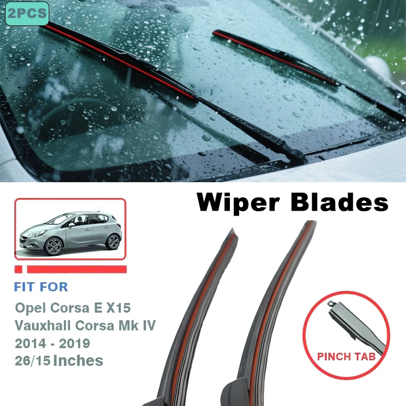 

Front Windshield Wiper Blades 26"+15" For Opel Corsa E X15 2014-2019 Vauxhall Corsa Mk5 Windscreen Accessories Spray 2017 2015