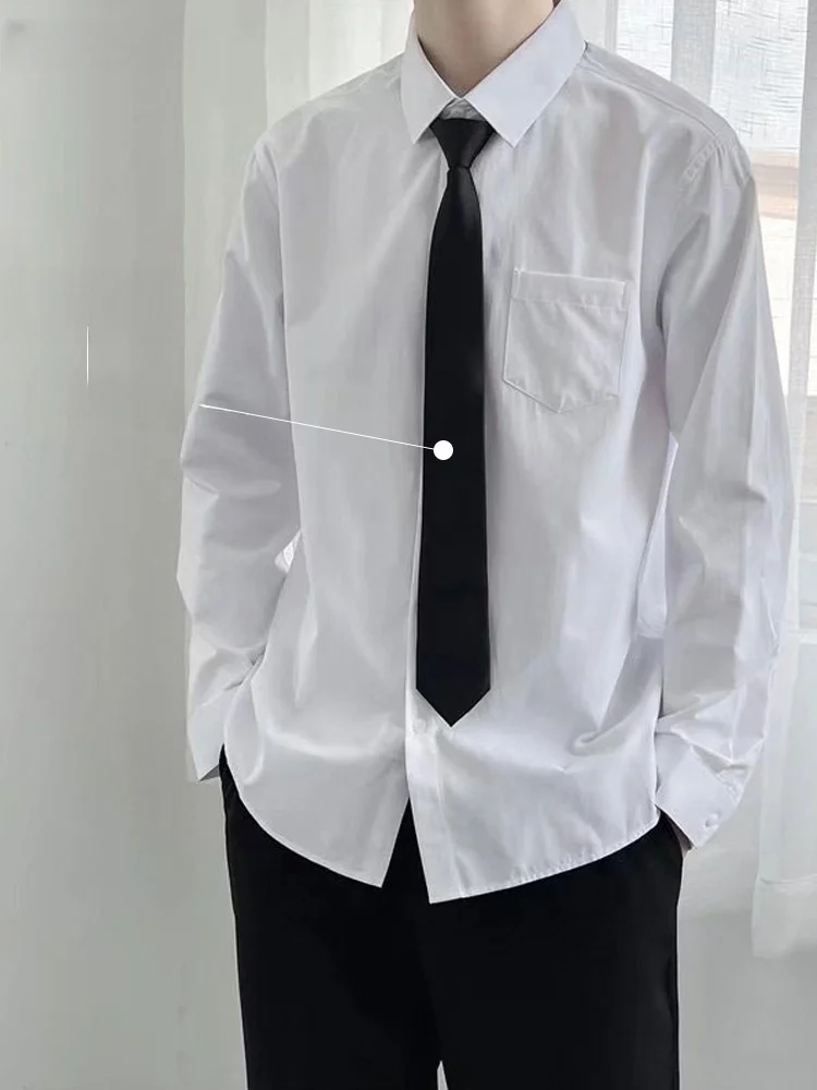 

White Long Sve Loose Men's irt Trendy Brand Spring Autumn Summer ort Sve Breathable Comfortable Youth Faion