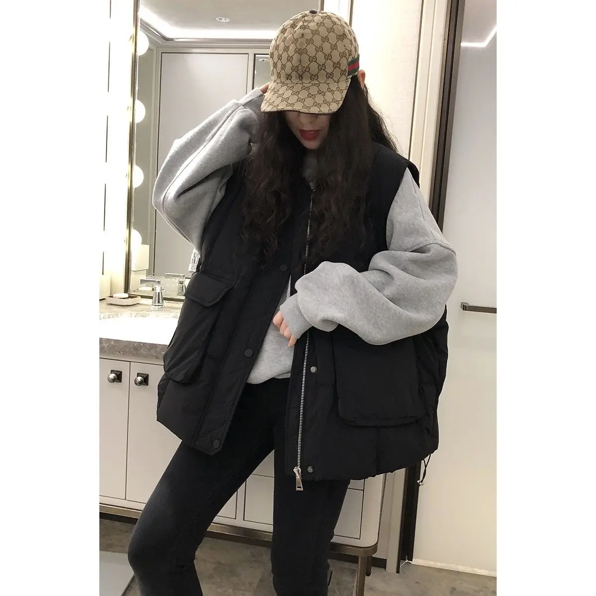 

Vests Waistcoats Thick Womens Red Summer Hollowed Out Mesh Quick-Drying Slim-Fit Sweet Girl Club Trend Breathable Ulzzang Chic