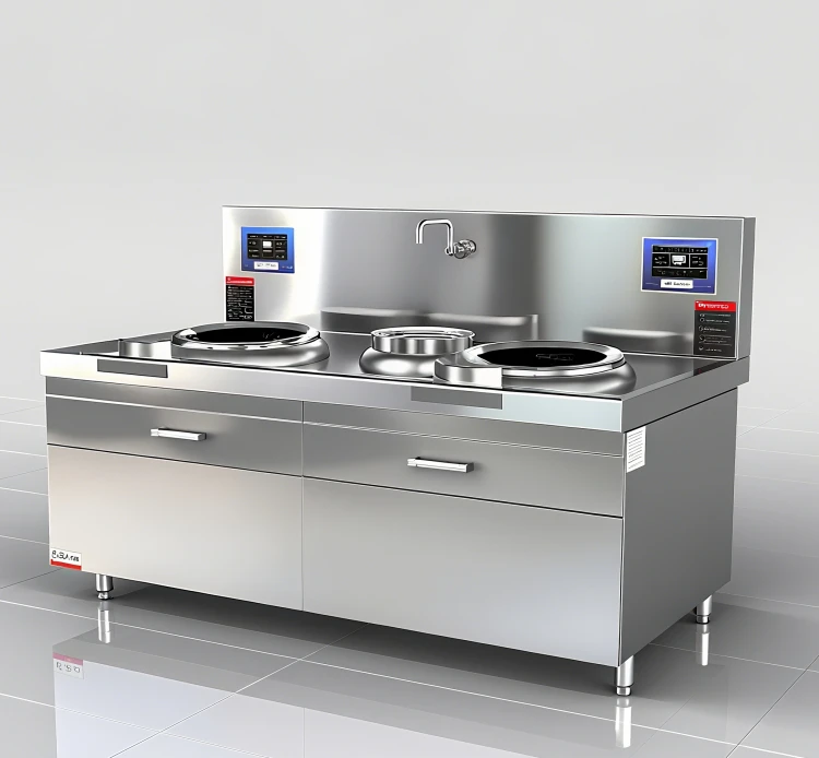 

High-Power 30KW Induction Cooker Concave Double-Head Electric Stove Stainless Steel Large Pot Stove For Hotels And Restaurants