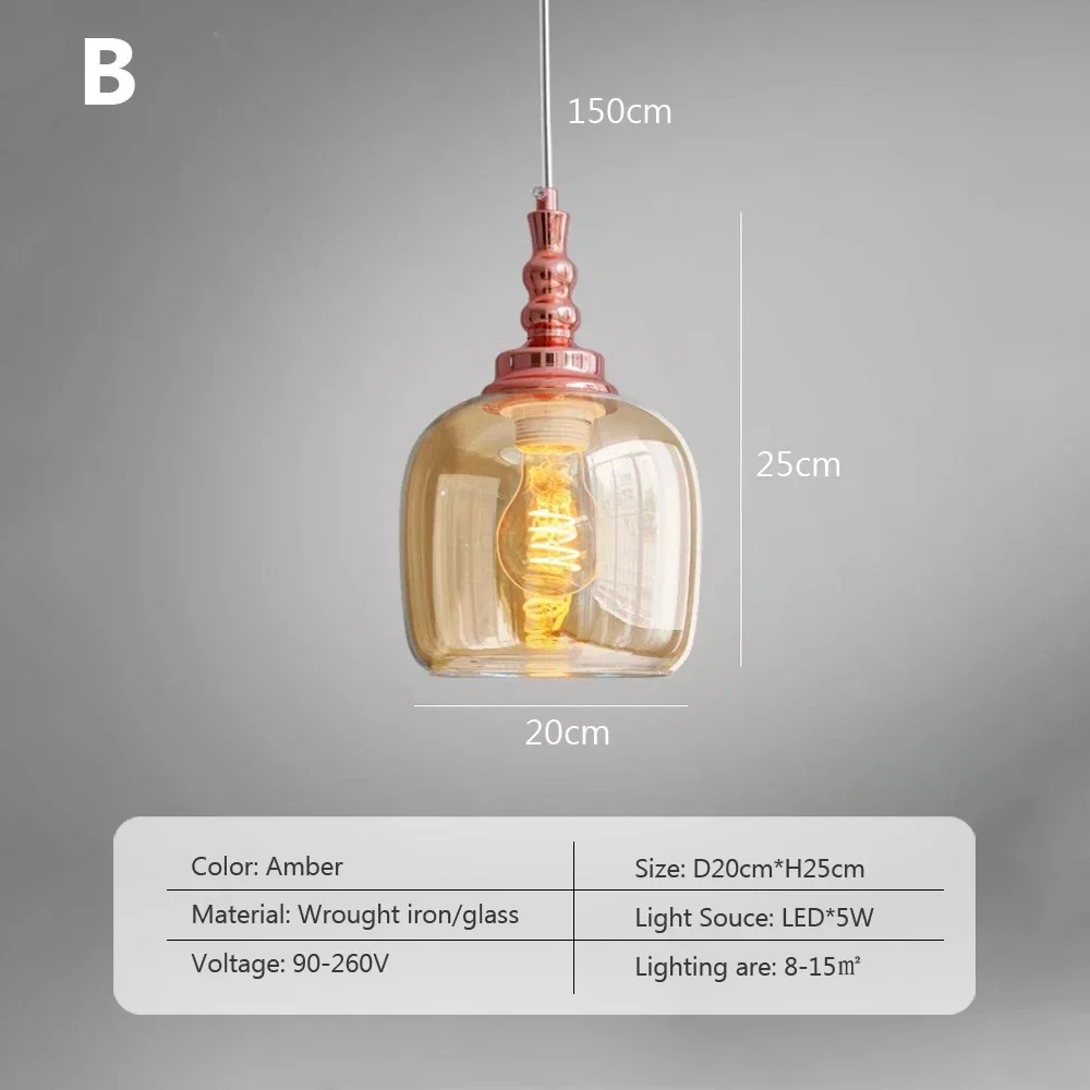 Lampe Suspendue en Verre Transparent de Style Nordique, Luminaire Décoratif d'Nik, Idéal pour un Loft, un Salon ou une Chambre à Coucher