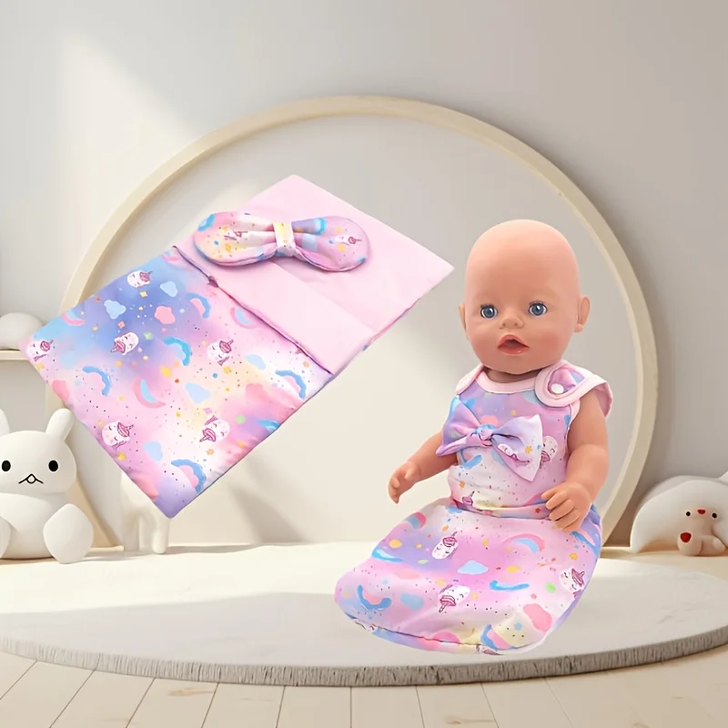

Suitable for 12-18 inch doll colored sleeping bags in multiple styles, suitable for doll girls' birthday gifts