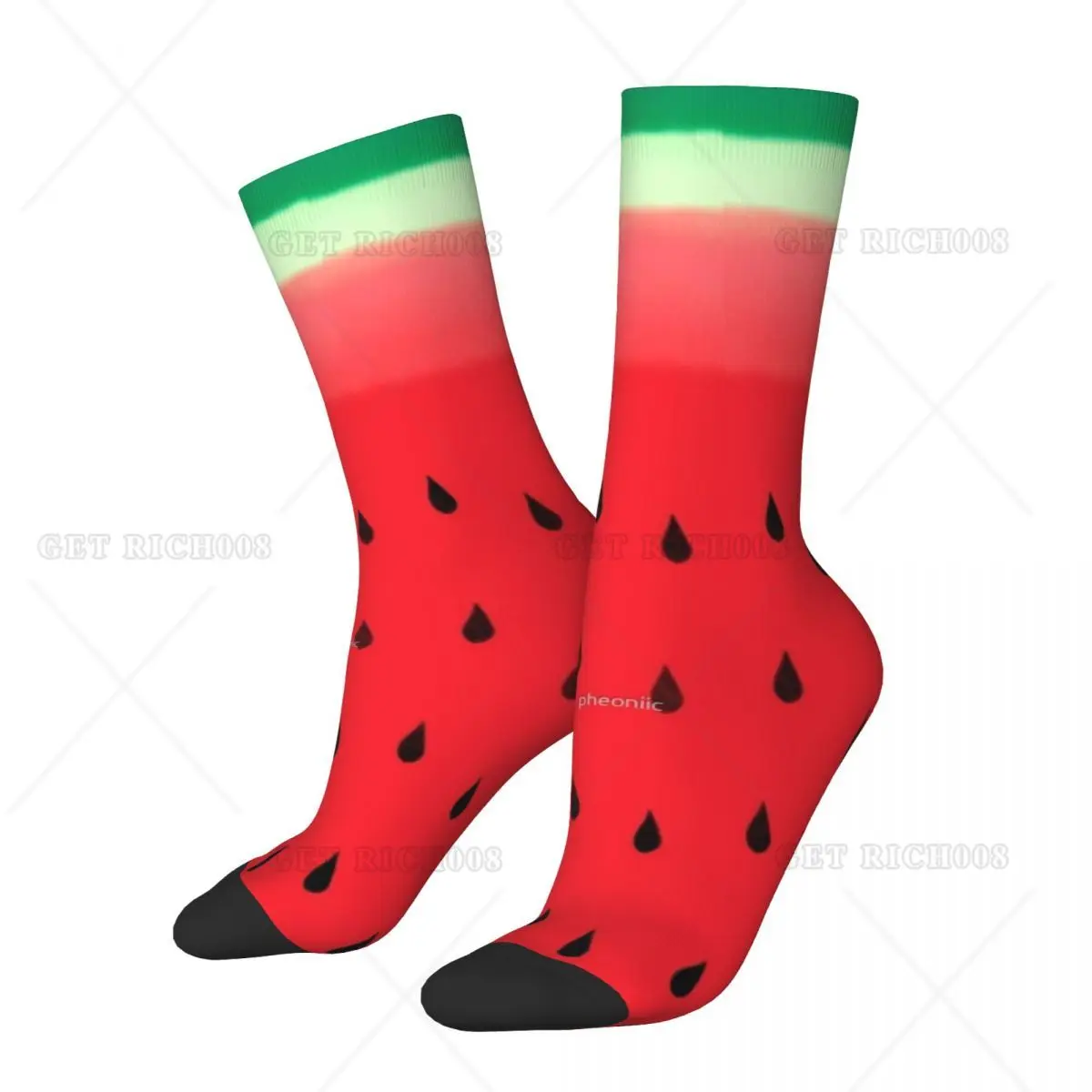 Watermelon Stripes Socks Yummy Foodie Durable Classic Mid Stockings Large Chemical Fiber Teenage Sports Socks