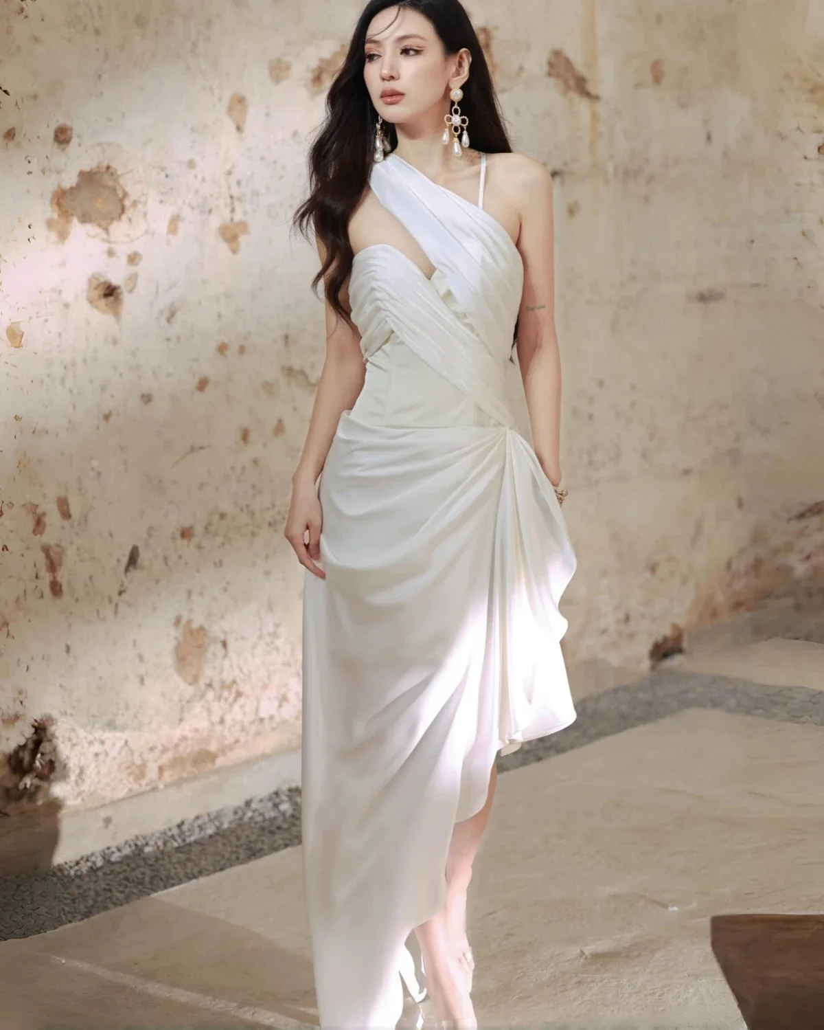 Customized High Quality Jersey Evening Dresses Temperament V-Neck Sleeveless Celebrity Gowns Custom Size Special Occas