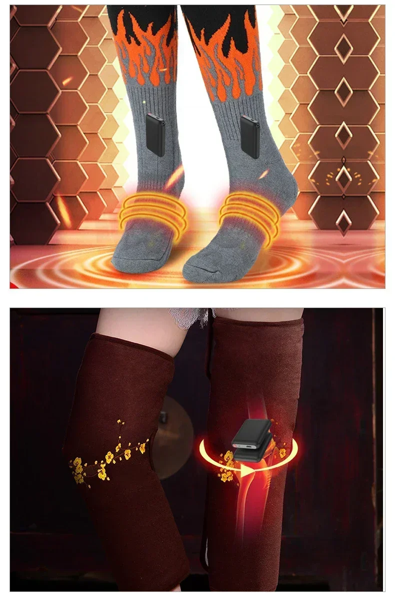 Winter Heated Socks Batteries 7.4V 3000mah/5V 5000mah Li-Polymer Battery Packs for Warm Gloves Clothes Hat Charger Power Bank