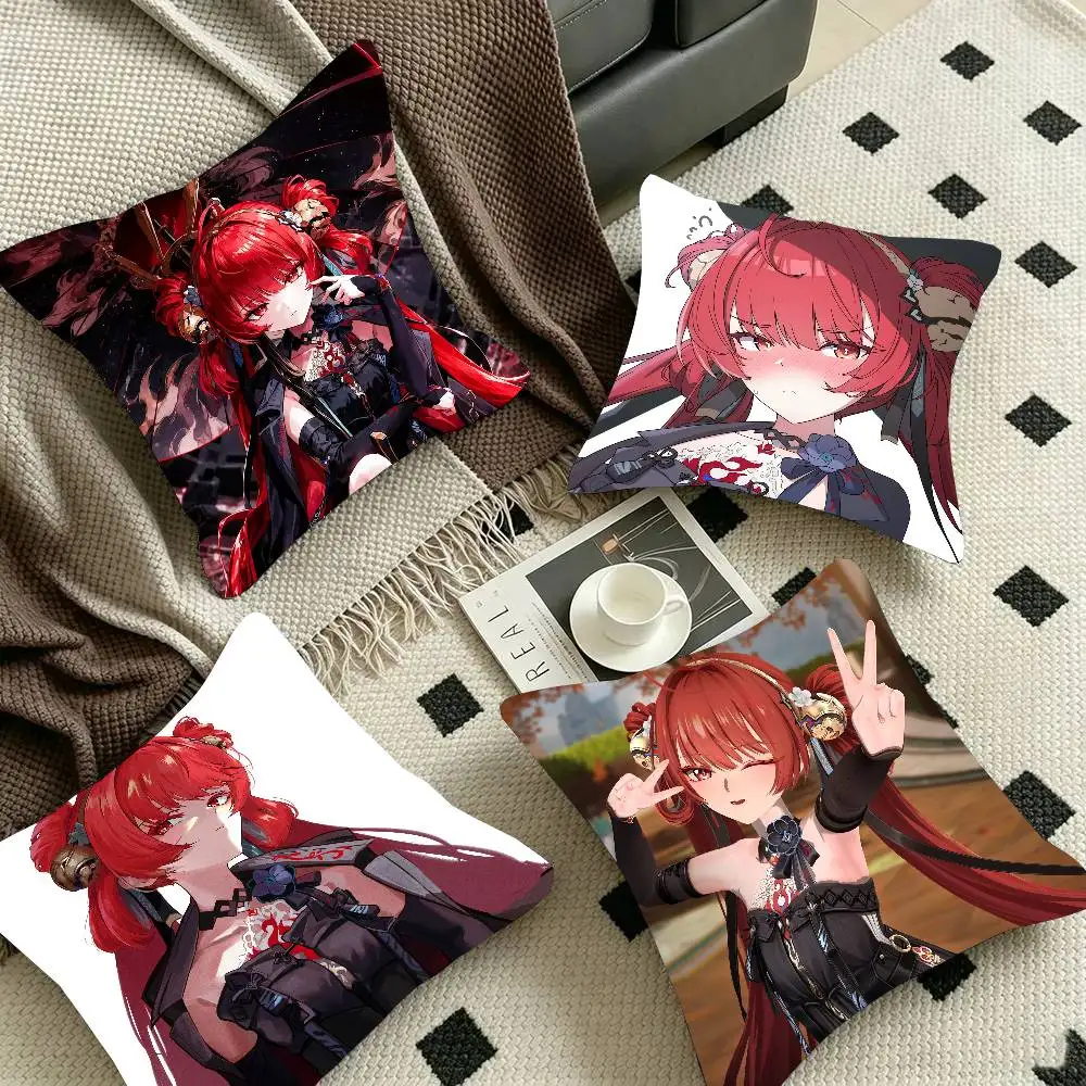 Suoming Anime Wuthering Waves Pillow Case Fashion Square Pillowcase Bedroom Sofa Room Ins Decoration Leisure