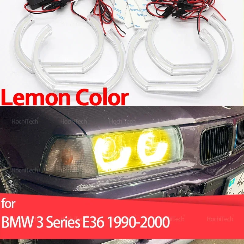 

Дневный свет DRL Angel Eyes LED CSL Style Лимонно-желтый комплект колец для фар для BMW 3 серии E36 1990-2000 Super Bright