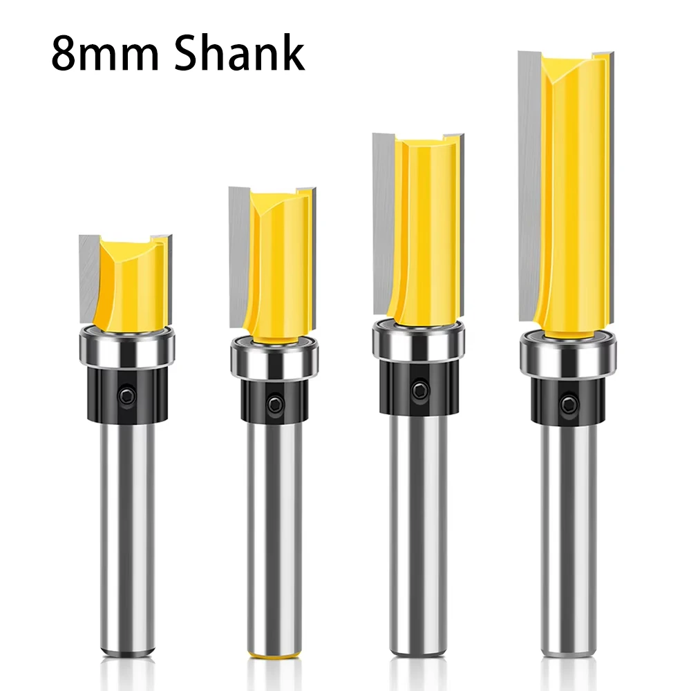 8mm Shank Bearing Flush Copy Trim Wood Router Bit For Woodworking Grooving Engraving Edge Profiling Trimming Milling Cutter