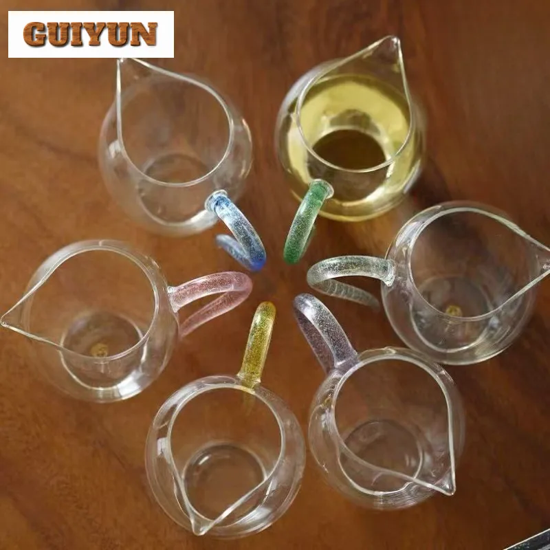 

Heat-resistant Transparent Glass Tea Pitcher Tea Divider Cha Hai Dispenser Justice Cup Fair Mug Teaset Decoration Accessories