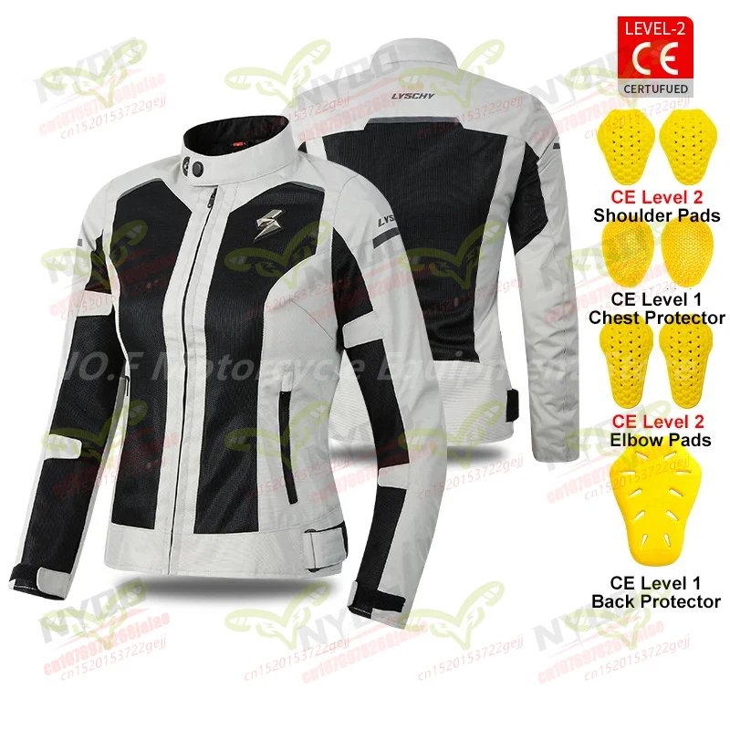 LYSCHY Motorcycle Jacket Summer Mesh Breathable Comfortable Reflective Riding Clothing Anti Collision New Motorcycle Jacket
