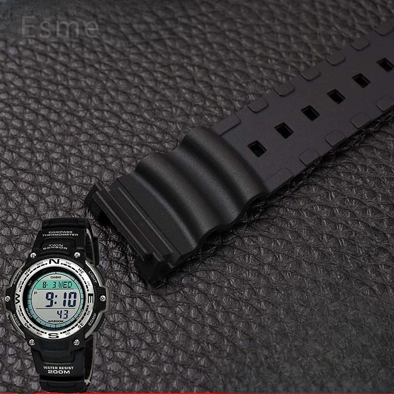 Men and Women's Steel Bucket Watch Band, Resina Substituição Acessórios, Multicolor, Sports, Casio, 24mm, SGW-100