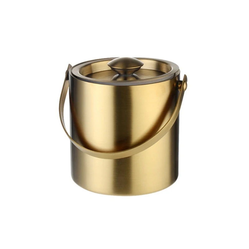 Double Wall Ice Bucket with Lid Stainless Steel Insulated Ice Bucket Home  Accessories for Cocktails  Easy to Use