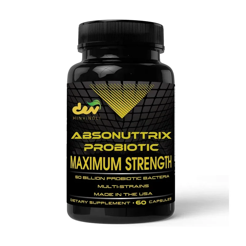 Probiotics, maximum strength, multiple strains per capsule, promoting intestinal health with 60 capsules