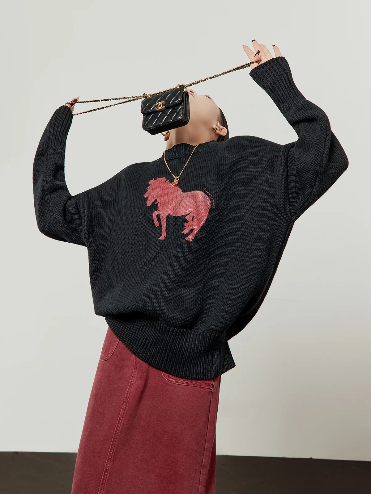 

Bla Knitted Sweater Women's Autumn Winter New Sle Commute Casual Loose Fit Long Sve Overhead Top by Zhou Li Wu Deer ...