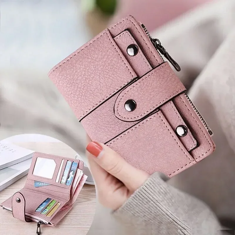 

Fashion Retro Wallet Women PU Short Wallet PU Coin Purse Credit Card Holder Coin Pouch Wallets for Women Flodable Card Wallet