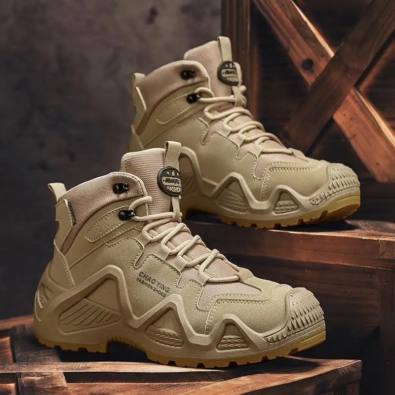 

2026 New Men's Luxury Waterproof Hiking Shoes Men's Ultra-light Combat Boots High-top Outdoor Hiking Shoes Men's Shoes