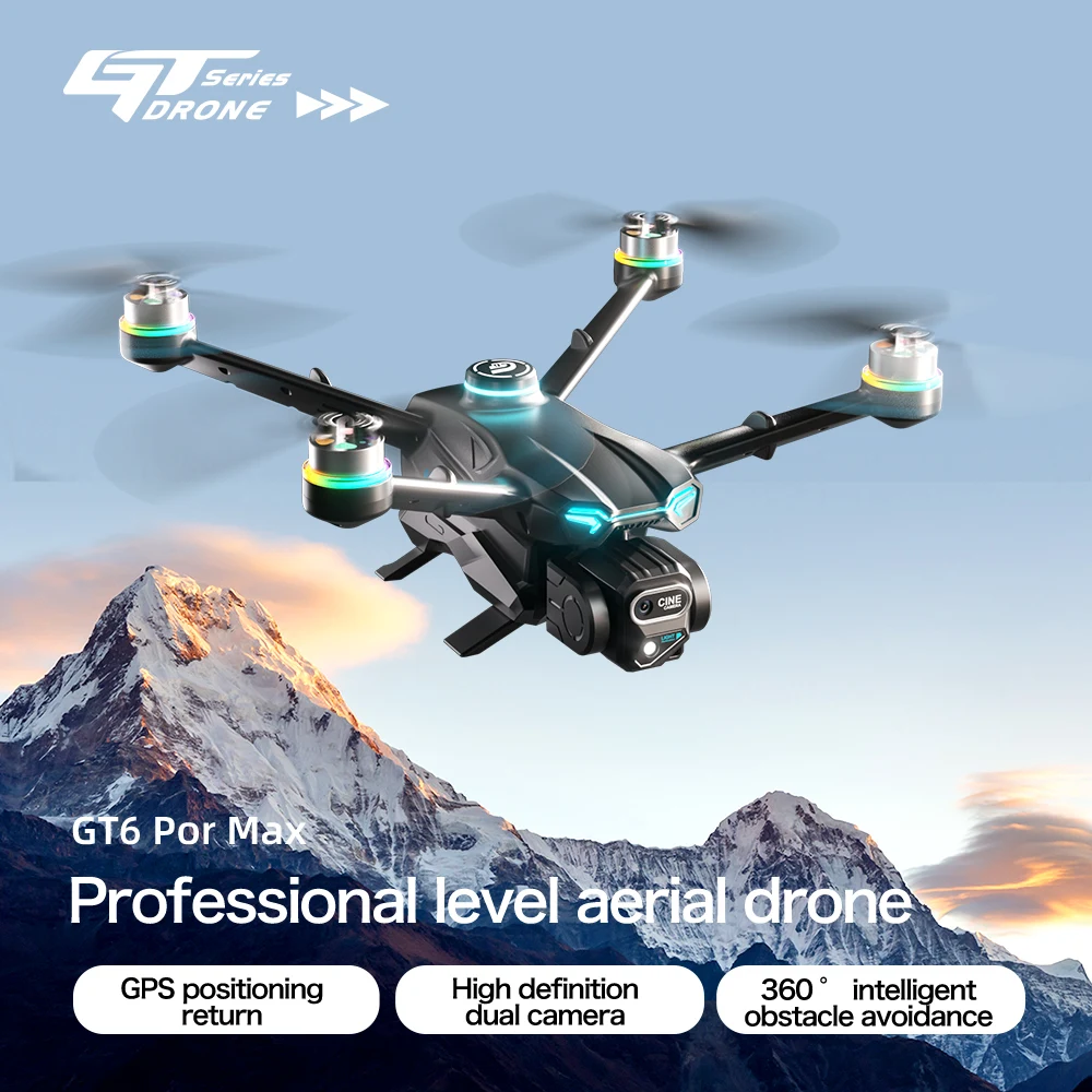มืออาชีพ GT6 GPS Drone 8K HD กล้องคู่พร้อมหน้าจอ 5G WIFI 360 ° โดรนโดรนแบบพับได้ไร้แปรงถ่านหลีกเลี่ยงอุปสรรคอัจฉริยะ