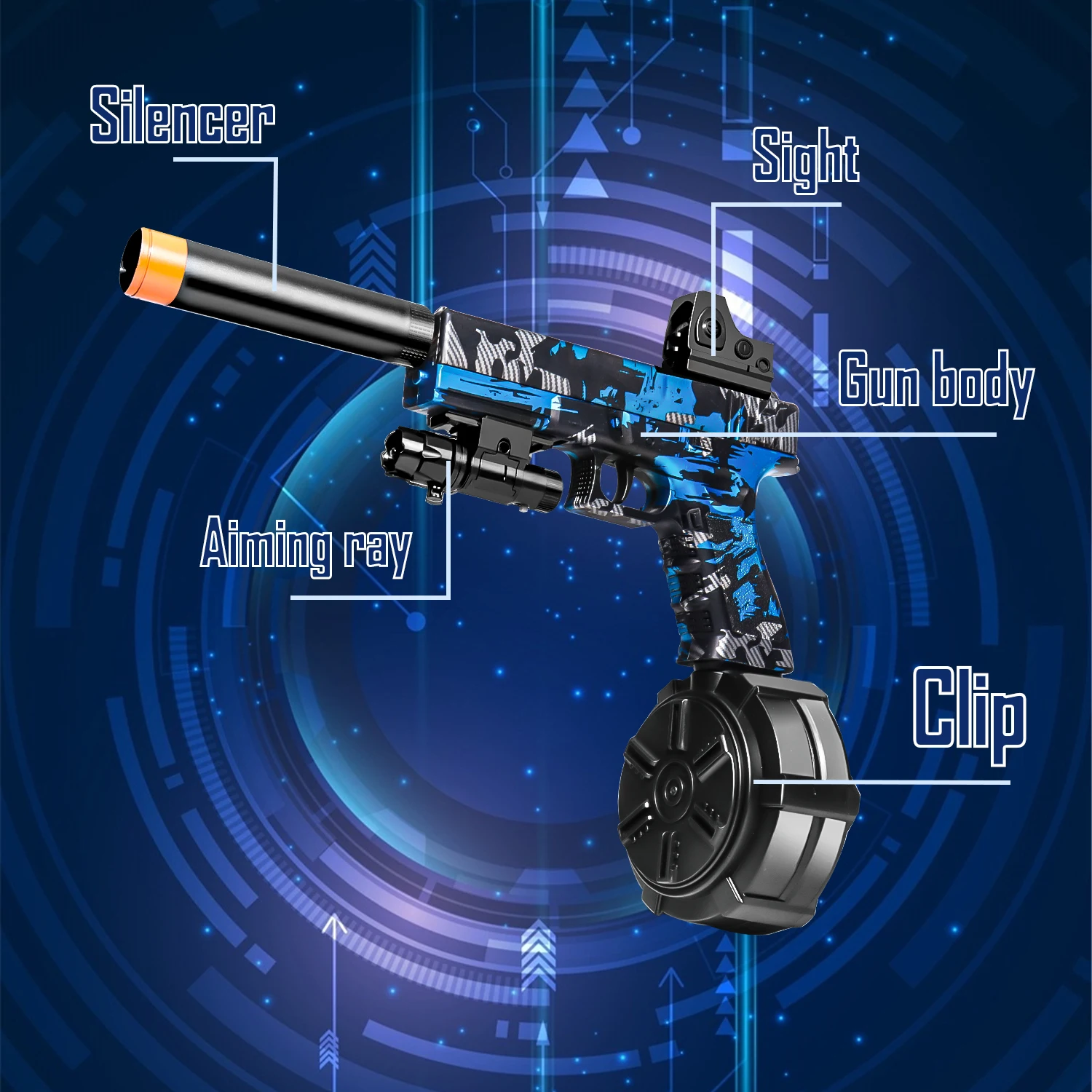 Electric gel gun! Toy pistol, automatic and fully automatic splatter ball toys, perfect for outdoor shooting games (no bullets)